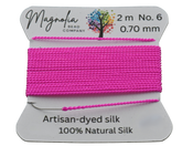 Hot Pink Griffin Silk Cord – Hand-Dyed Thread for Knotting, Jewelry Making, Pendant Stringing